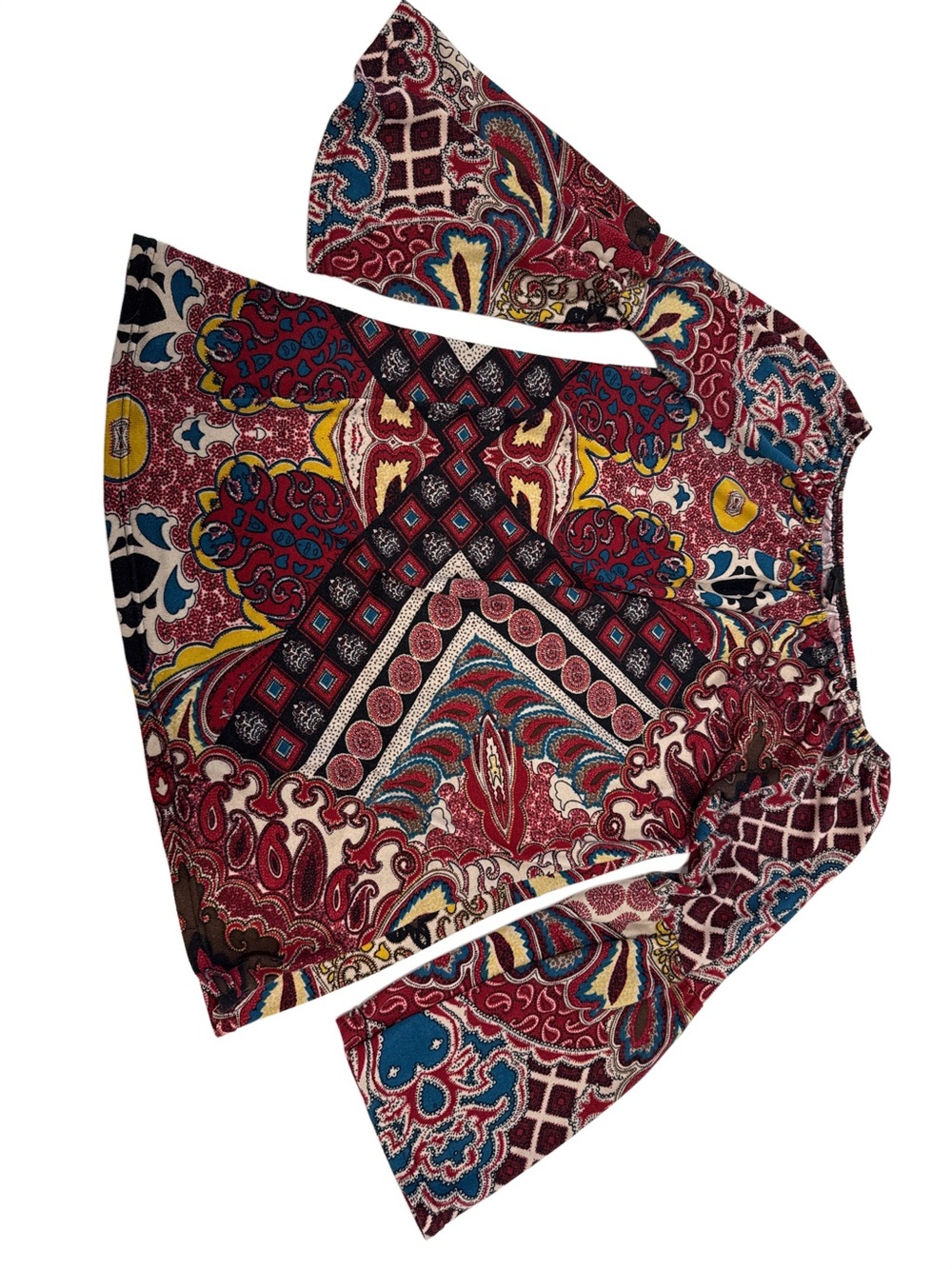 Excellent condition! Paisley Print Long Sleeve Women’s Top - Red Multi